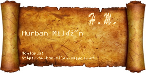 Hurban Milán névjegykártya