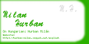 milan hurban business card